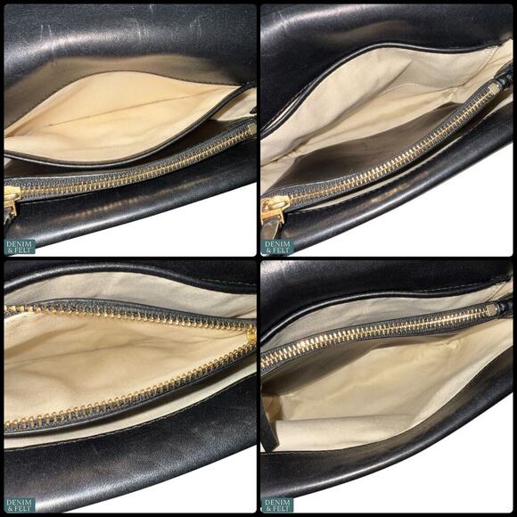 Tory Burch Miller Logo Black Leather Magnetic Flap Crossbody Bag 50769 8”x8” - Picture 16 of 16